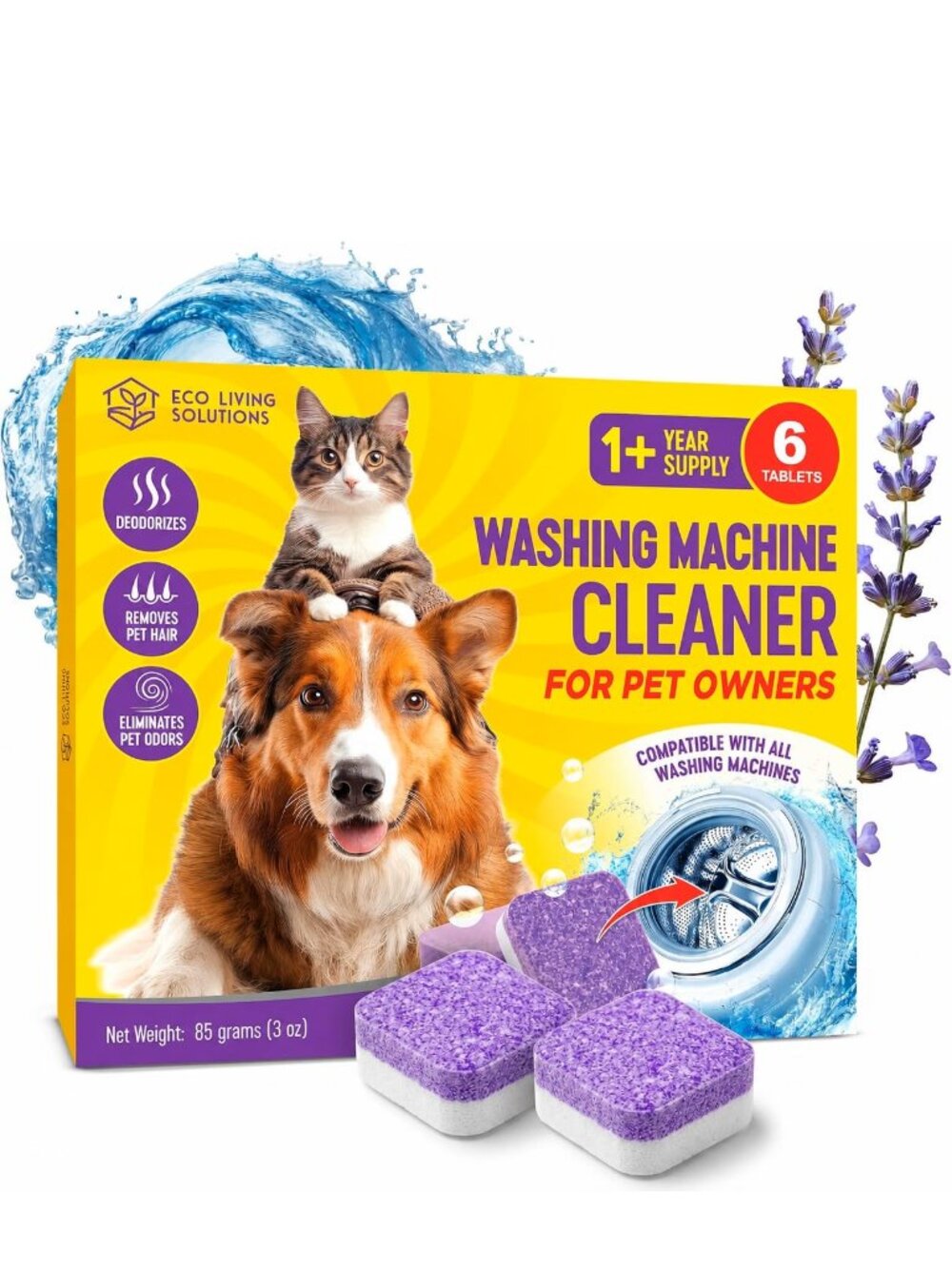 6 pk Washing Machine Cleaner Tablets for Pet Owners